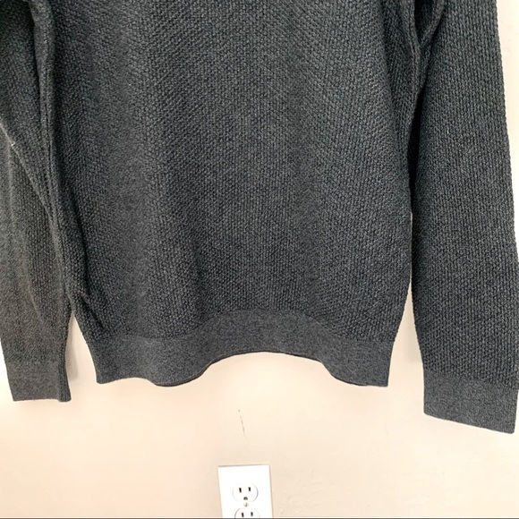 JOSEPH ABBOUD Crewneck Sweater 100% Cotton Textured Knit Grey Pullover Size M - Picture 9 of 14